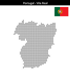 Obraz premium Map of Portugal region Vila-Real in medium size square dots