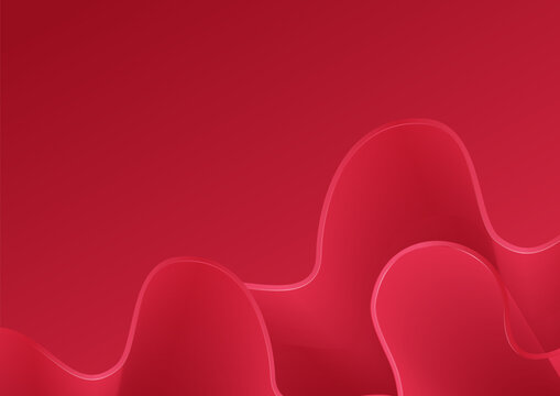 A simple and elegant red background with wavy shapes.
