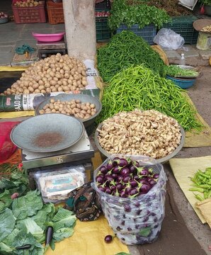 Fresh Seasonal Vegetables in Indian Open Market