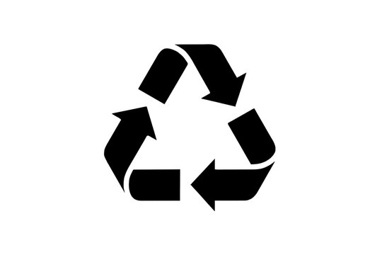 Standard recycling arrow icon symbol with recycling environment sustainability management triangle isolated conservation disposal processing