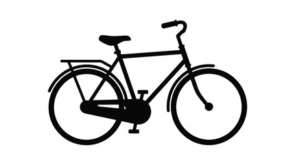 Fototapeta premium Black silhouette of a classic bicycle on a white background