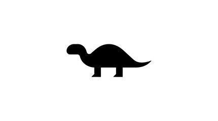 Black sauropod long neck dinosaur silhouette icon. © Zetar