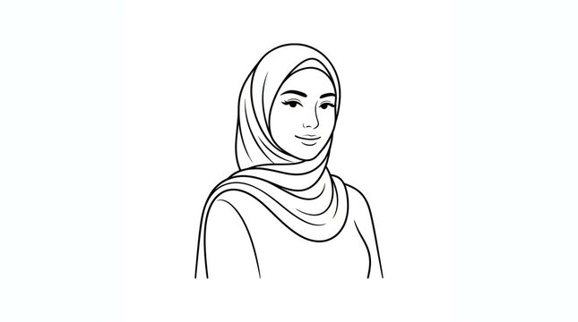 Portrait of a confident young Muslim woman wearing a hijab. Female professional in modest attire with a friendly expression.