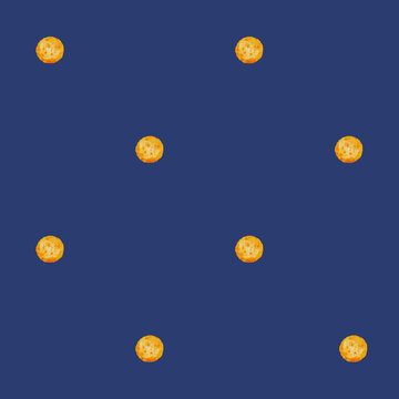 Minimal Yellow Dot Seamless Pattern on Navy Background