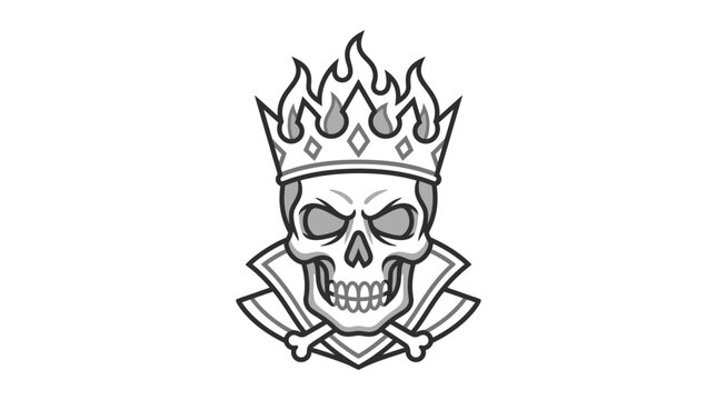 Skull wearing a crown and cape.