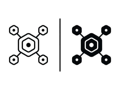 Hexagonal Network Node Connection Icon