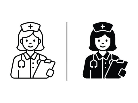Nurse With Clipboard Icon  Design 