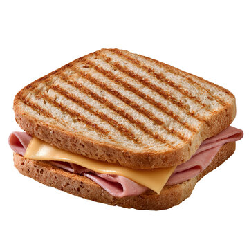 Hot ham and cheese sandwich named Misto Quente isolated on transparent background