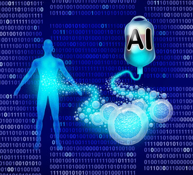 AI Medicine and artificial intelligence designed drugs concept as pharmaceutical research through machine learning molecular modeling protein analysis and advanced computational methods to accelerate 