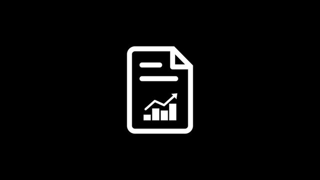 Business Document File Line Icon animation. Animated line art paper document icon representing legal contract file agreement and corporate paperwork icon.