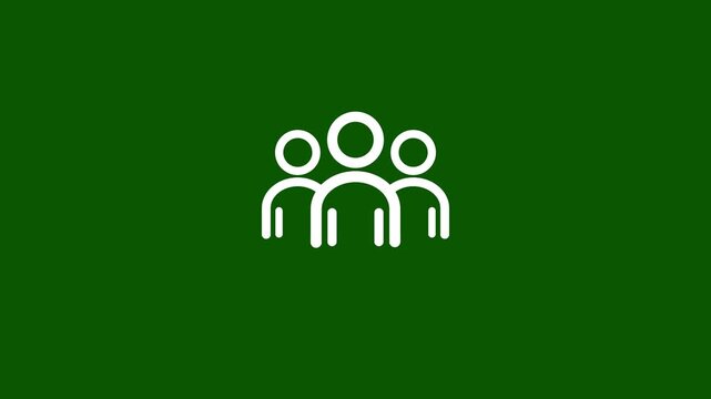 Minimalist team members line art animated icon for community and group concept. Line icon people team concept animation.