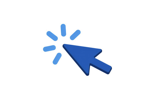 Computer mouse cursor clicking symbol on white background with technology interface computer internet navigation isolated