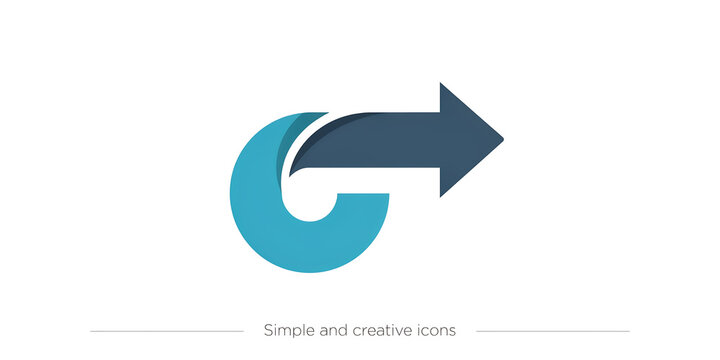 Abstract circular arrow logo icon representing progress and cyclical motion with rotation progress business direction marketing abstract development strategy innovation