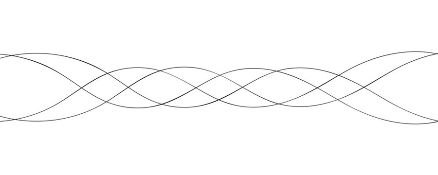 Line art abstract vector illustration. Wavy lines.
