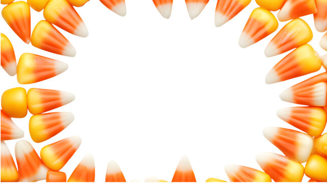 Candy corn frame border for halloween