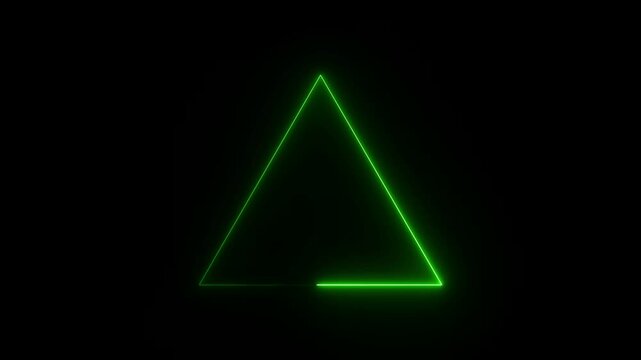 neon light Triangle animation video.4k stock video
