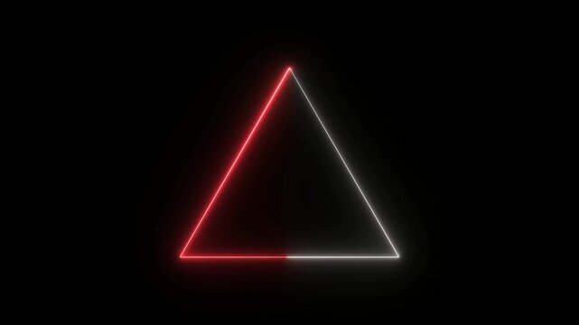 neon light Triangle animation video.4k stock video