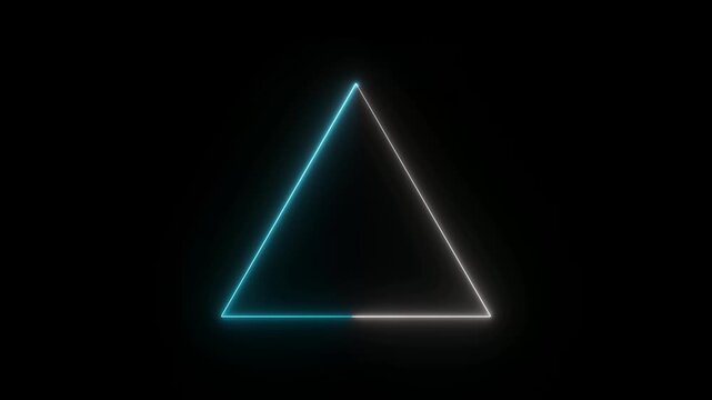neon light Triangle animation video.4k stock video