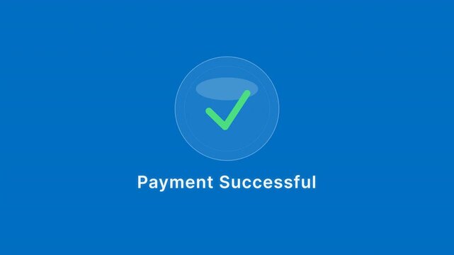 Minimal flat design payment successful user interface illustration featuring green checkmark circle