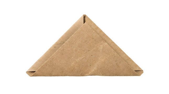 Folded brown kraft paper triangle corner
