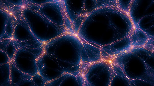 Cosmic web filament structure with dark matter, large-scale universe and galaxy distribution