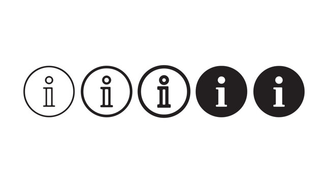 Information icon set. Vector info symbols for web interface and user navigation design.