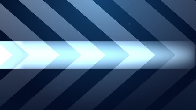 Abstract glowing blue chevron pattern moving forward with diagonal lines and light streaks