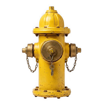 Yellow fire hydrant isolated on transparent background