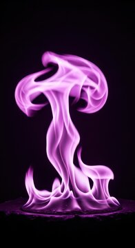 A mesmerizing display of ethereal violet flames dancing against a dark background, showcasing vibrant hues of purple, lavender, and magenta, spiritual, healing, spark