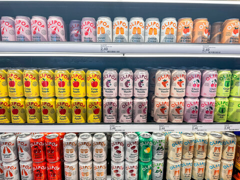 Mesa, Arizona - July 23, 2026: Display of Olipop sodas at a Target store