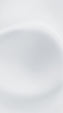 Abstract reflective ripples and milky liquid waves flowing across a white satin-like surface, 3D render seamless Vertical video.
