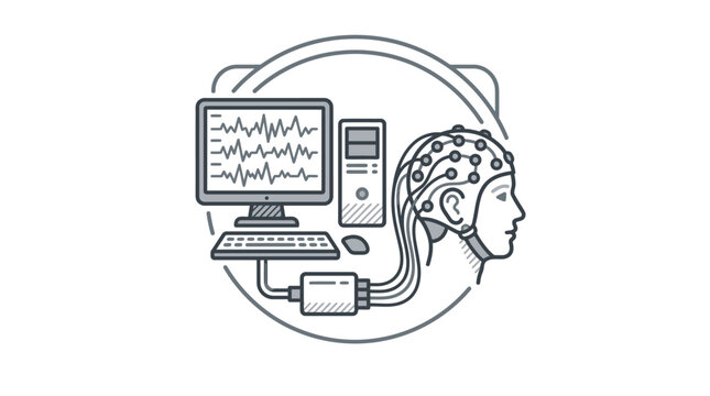 Brain Computer Interface Technology Concept.
