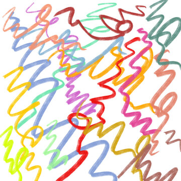 abstract colorful hand drawn scribble lines background set