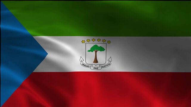 Equatorial Guinea Flag Waving Fabric Texture National Symbol Country Identity Banner