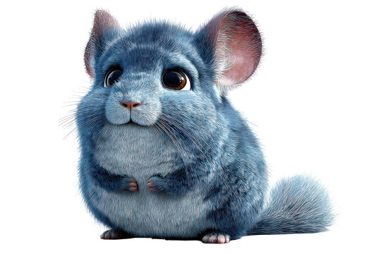 Fluffy Chinchilla with Big Eyes in Soft Light for Children's Book Illustration