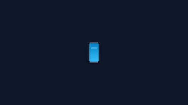 Minimalist blue smartphone icon vibrating with motion signals in this sleek professional digital animation video loop
