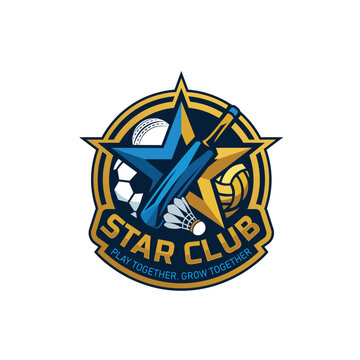 Star club badminton and tennis logo design