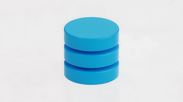 Blue database icon cylinder storage symbol