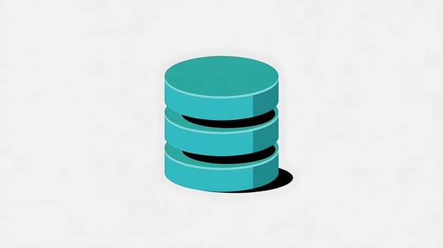 Cyan database server icon for data storage