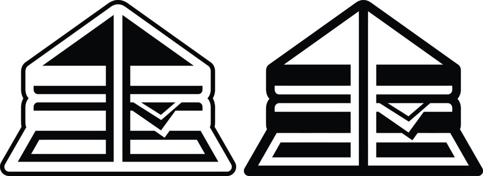 Triangle roof house structure outline and solid icon set with triangle building architecture structure construction property