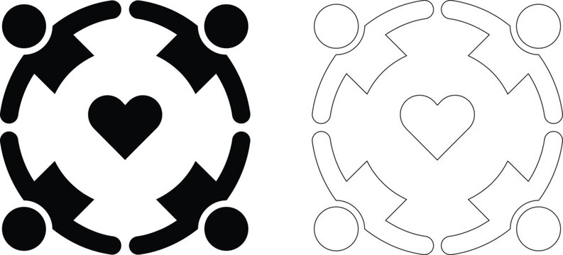 Community love and unity concept symbol illustration with community together teamwork connection collaboration togetherness