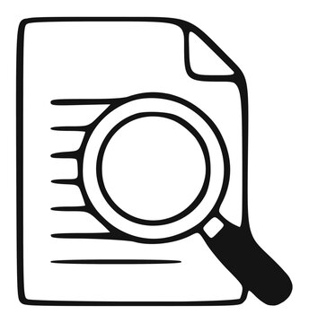 Document analysis line icon. Artificial intelligence technology and automation outline concept symbol.