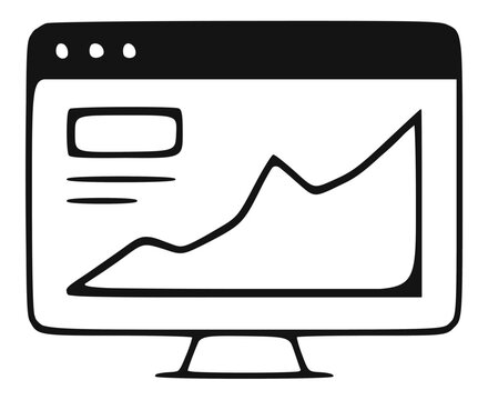 Data analytics dashboard line icon. Artificial intelligence technology and automation outline concept symbol.