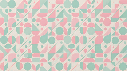 Abstract geometric pattern with pink and green pixel shapes