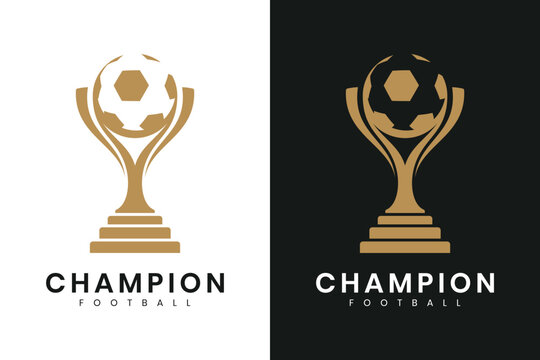 Football championship trophy logo design