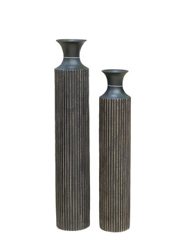 Two empty ceramic vases