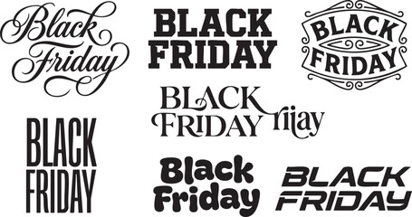 Obraz premium Black friday typography with handwritten and bold fonts handwritten font sale