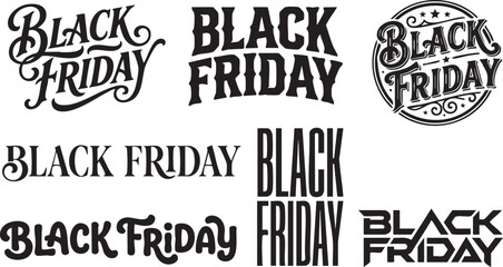Obraz premium Black friday typography with handwritten and stamp styles handwritten font sale