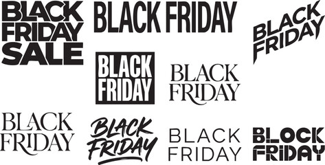 Obraz premium Bold black typography black friday sale promotional with repeating text black friday text