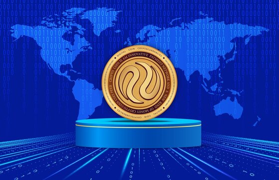 Injective protocol-inj cryptocurrency images on digital background. 3d illustrations.